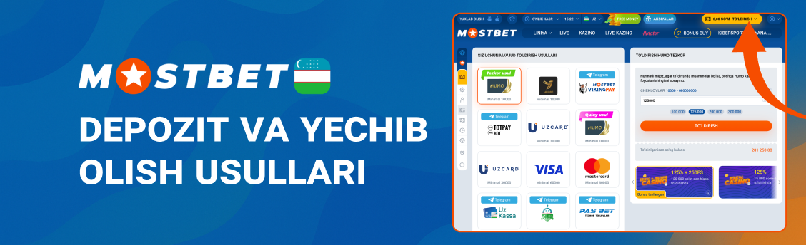 Mostbet O’zbekiston to’lov usullari